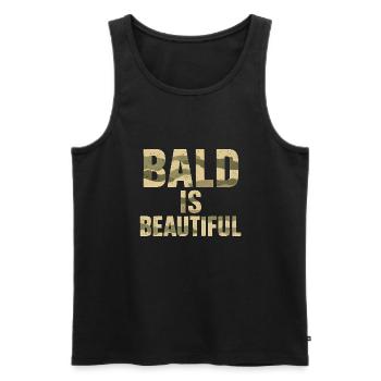 Soldier Bald Gift Idea Bald Is Beautiful - Men's Premium Organic Tank Top - black - Front - AI Model Male 178 light (178cm)