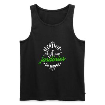 certifié meilleur jardinier cadeau humour jardin - Débardeur bio Premium Homme - noir - Devant - Michal (187cm)
