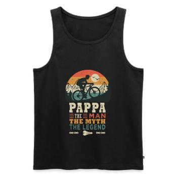 pappa cyclist la fégende bike bike bikes - Men's Premium Organic Tank Top - black - Front - AI Model Male 178 light (178cm)