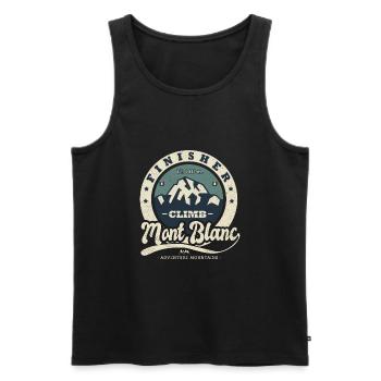 Bergsteigen Finisher Mont Blanc Bergsport - Männer Premium Bio Tank Top - Schwarz - Vorne - AI Model Male 178 light (178cm)