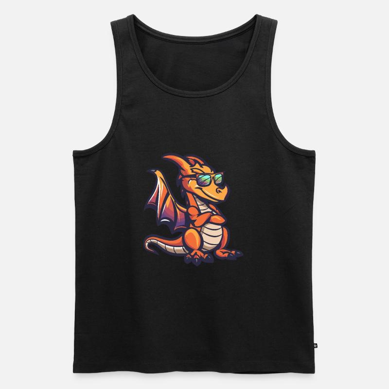 Drache Cool Comic - Männer Premium Bio Tank Top - undefined