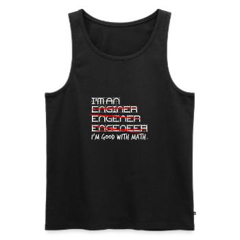 Engineer Engineer Engineering - Men's Premium Organic Tank Top - black - Front - AI Model Male 178 light (178cm)