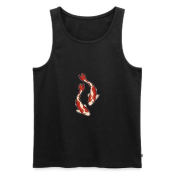 Koi Carpe poisson rouge Poisson d’ornement Aquatic Aquarist - Débardeur bio Premium Homme - noir - Devant - Michal (187cm)