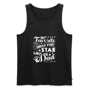Wasserball Wasserball Papa - Männer Premium Bio Tank Top - Schwarz - Vorne - Michal (187cm)