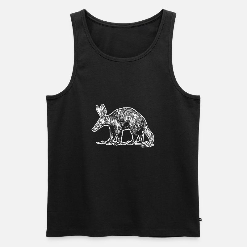 Aardvark Aardvark Blumenmuster - Männer Premium Bio Tank Top - Schwarz