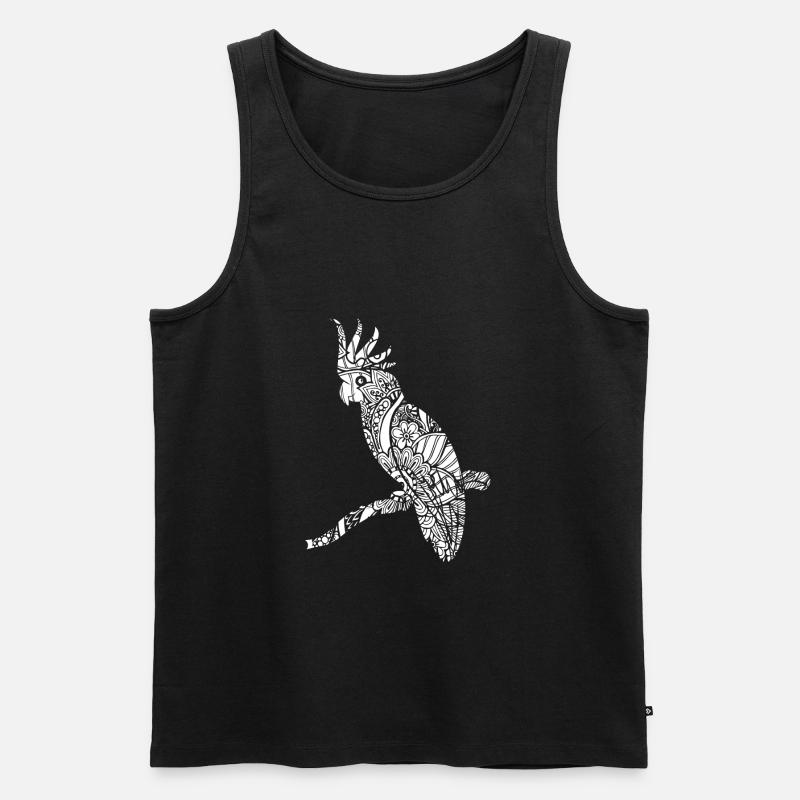 Kakadu Kakadu Blumenmuster - Männer Premium Bio Tank Top - Schwarz
