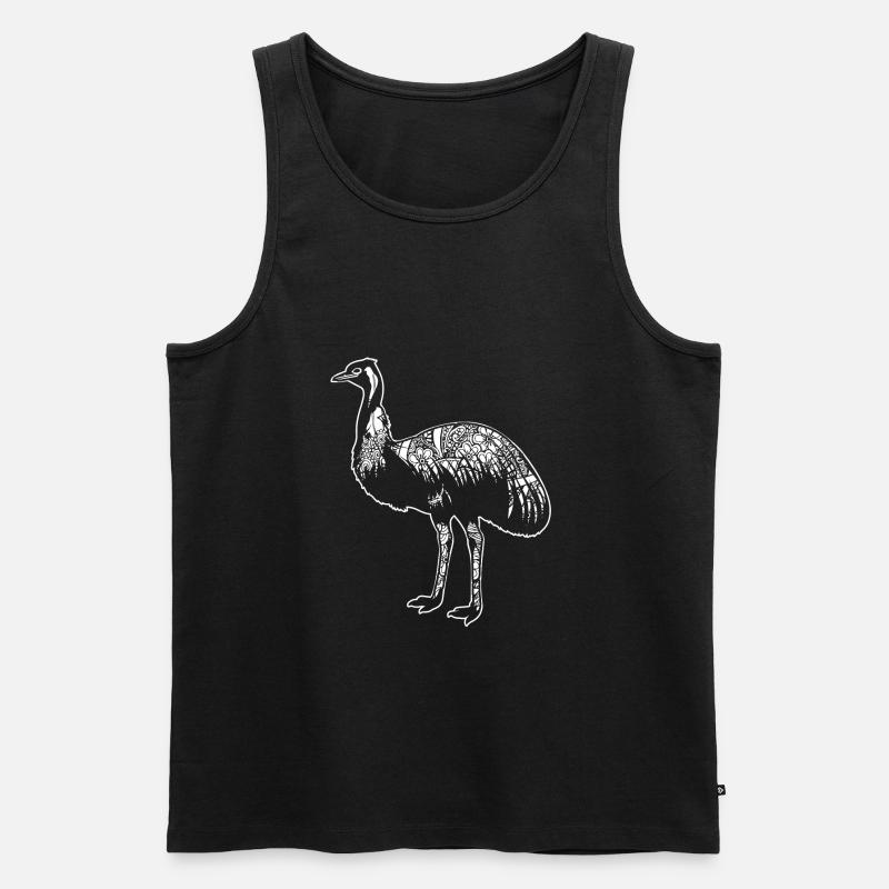 Emu Emu Blumenmuster - Männer Premium Bio Tank Top - Schwarz