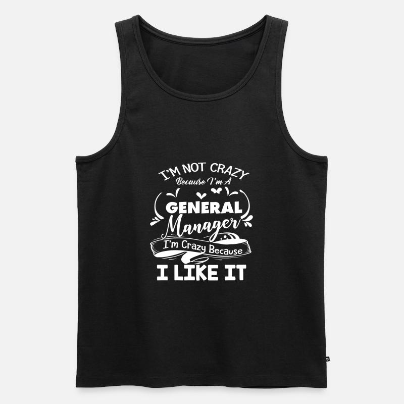 General Manager Crazy General Manager - Männer Premium Bio Tank Top - Schwarz