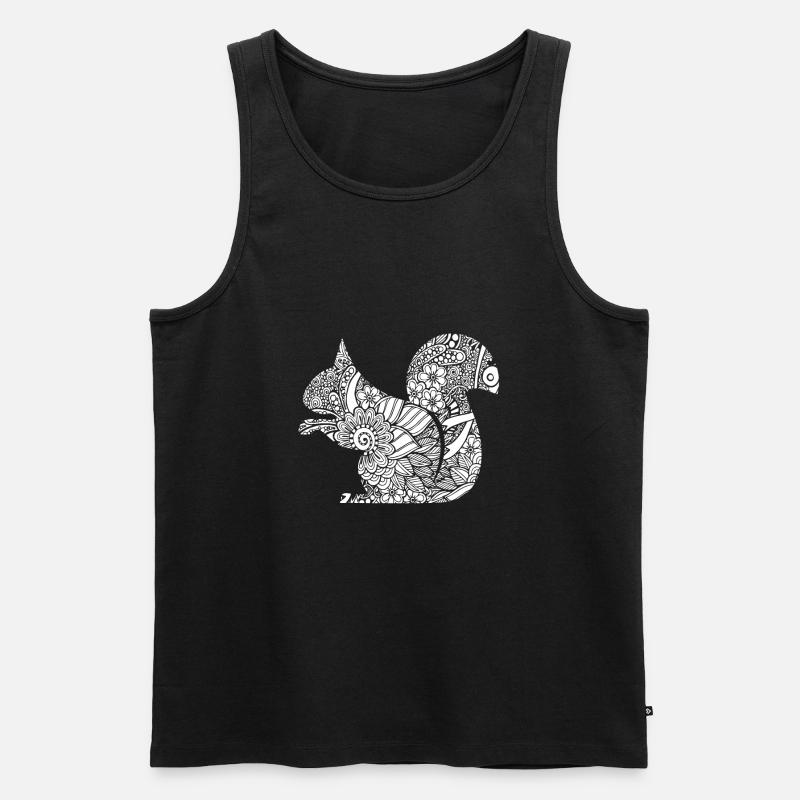 Eichhörnchen Eichhörnchen Blumenmuster - Männer Premium Bio Tank Top - Schwarz
