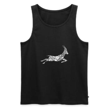 Gazelle Gazelle Blumenmuster - Männer Premium Bio Tank Top - Schwarz - Vorne - Michal (187cm)