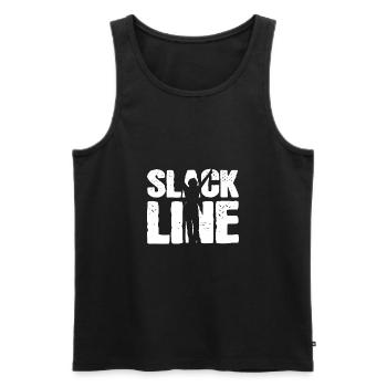 Slackline Slackliner Acrobatics Mountain Adventure - Men's Premium Organic Tank Top - black - Front - AI Model Male 178 light (178cm)