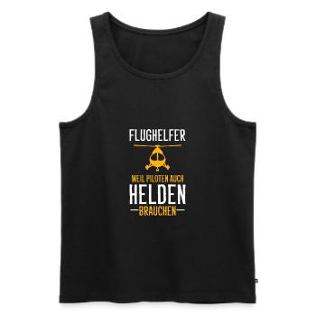 Flughelfer Hubschrauber Helikopter Flugbegleiter - Männer Premium Bio Tank Top - Schwarz - Vorne - Michal (187cm)