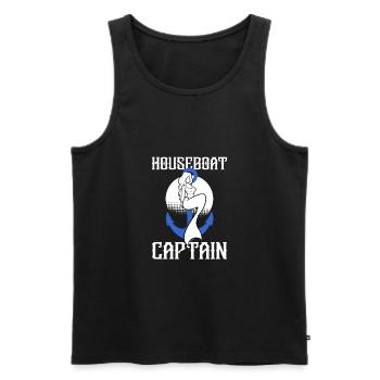 Houseboat Captain Hausboot Kapitän Meerjungfrau - Männer Premium Bio Tank Top - Schwarz - Vorne - Michal (187cm)