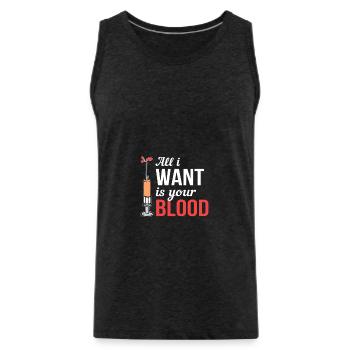 Blutspende Blutspender Krankenschwester Doktor - Männer Premium Bio Tank Top - Anthrazit - Vorne - Alexander (188cm)