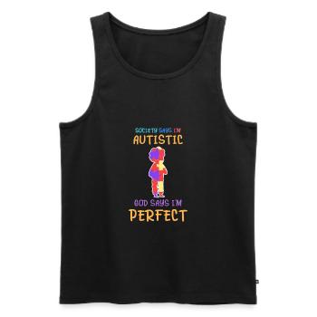 Autisme Enfants Conscients Asperger Enfant Autiste - Débardeur bio Premium Homme - noir - Devant - Michal (187cm)