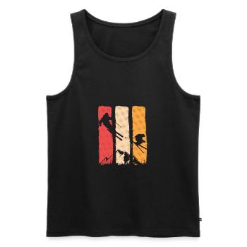 Vintage Ski Retro Skifahrer Skifahren Skilehrer - Männer Premium Bio Tank Top - Schwarz - Vorne - Michal (187cm)
