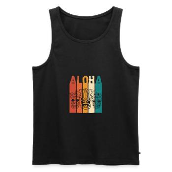 Cool Aloha Hibiscus Flowers Hawaii Maui Big Island - Men's Premium Organic Tank Top - black - Front - AI Model Male 178 light (178cm)