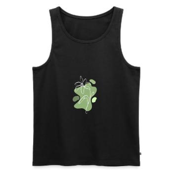 Lily One Line Flower Oneline Floral Flowershop - Men's Premium Organic Tank Top - black - Front - AI Model Male 178 light (178cm)