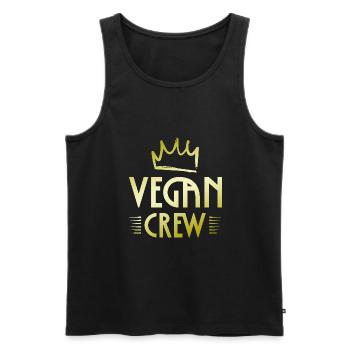 Vegan Crew - Men's Premium Organic Tank Top - black - Front - Michal (187cm)