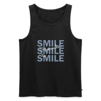 N'oublie pas de sourire - Débardeur bio Premium Homme - noir - Devant - AI Model Male 178 light (178cm)