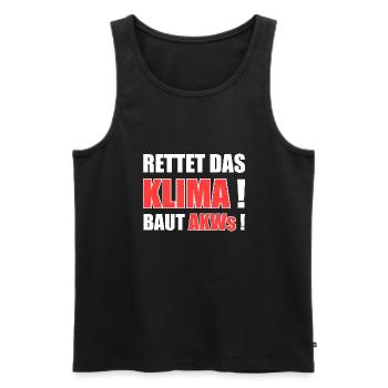 Klimawandel Atomkraft Rettet Das Klima. Baut AKWs! - Männer Premium Bio Tank Top - Schwarz - Vorne - AI Model Male 178 light (178cm)