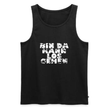 BIN DA KANN LOS GEHEN - Geschenk Idee - Männer Premium Bio Tank Top - Schwarz - Vorne - Michal (187cm)