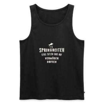 Springreiter - Männer Premium Bio Tank Top - Schwarz - Vorne - Michal (187cm)