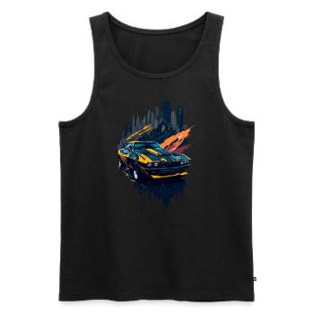 Klassischer Sportwagen - Männer Premium Bio Tank Top - Schwarz - Vorne - AI Model Male 178 light (178cm)