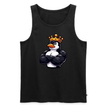 Muscle Penguin King Entraînement de fitness - Débardeur bio Premium Homme - noir - Devant - AI Model Male 178 light (178cm)