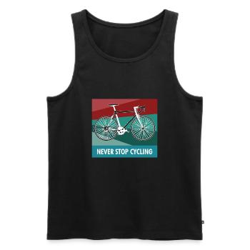 Bicycle cyclist cycling bike wheel gift - Men's Premium Organic Tank Top - black - Front - Michal (187cm)