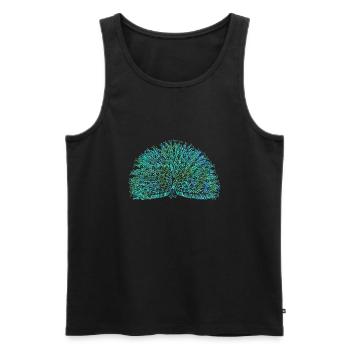 Pfau - Männer Premium Bio Tank Top - Schwarz - Vorne - Michal (187cm)