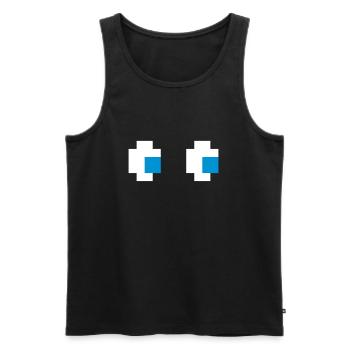 Ghost Eyes Ghost Eyes Comic Computer Game Console - Men's Premium Organic Tank Top - black - Front - AI Model Male 178 light (178cm)