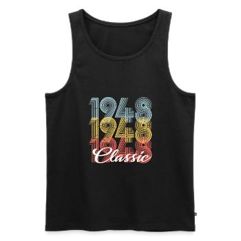 Classic Vintage 74th birthday Born in 1948 - Men's Premium Organic Tank Top - black - Front - Michal (187cm)