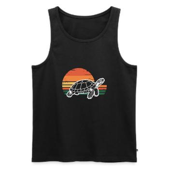 Vintage Turtle Sea Life - Men's Premium Organic Tank Top - black - Front - AI Model Male 178 light (178cm)