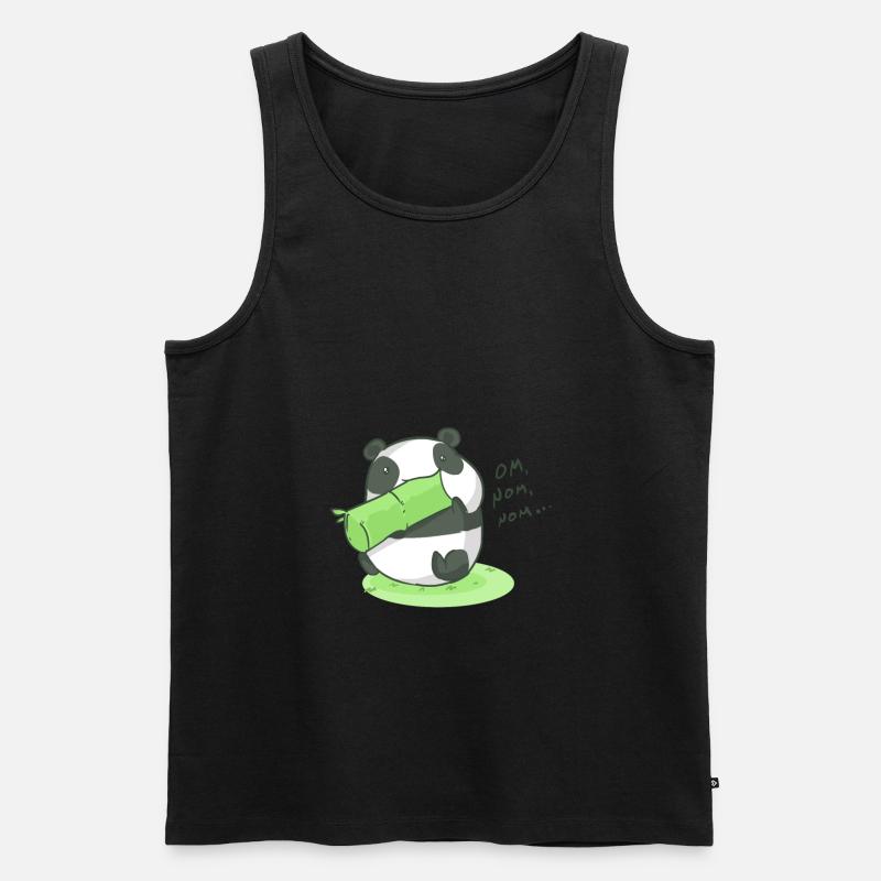 Mampfender Panda Om Nom Nom Geschenkidee - Männer Premium Bio Tank Top - Schwarz