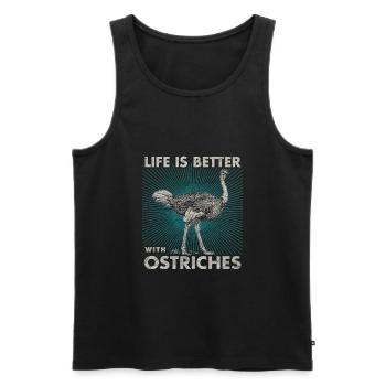 Strauß - Männer Premium Bio Tank Top - Schwarz - Vorne - AI Model Male 178 light (178cm)