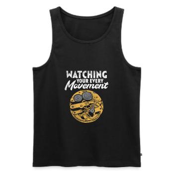 Uhrwerk mechanisches Uhrwerk Zeit - Männer Premium Bio Tank Top - Schwarz - Vorne - AI Model Male 178 light (178cm)