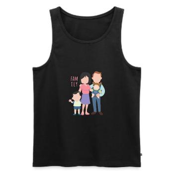 Familie - Männer Premium Bio Tank Top - Schwarz - Vorne - Michal (187cm)