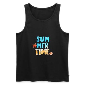 vacation - Men's Premium Organic Tank Top - black - Front - AI Model Male 178 light (178cm)