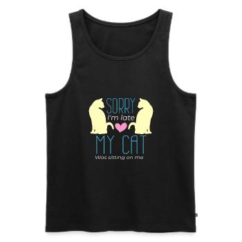 Delay Cat Cat Lovers Surprise Fun - Men's Premium Organic Tank Top - black - Front - AI Model Male 178 light (178cm)