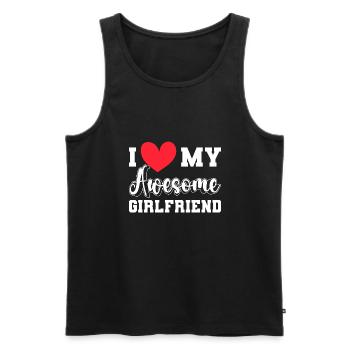 Paare Liebe Herz Freund Geschenkidee Beziehung - Männer Premium Bio Tank Top - Schwarz - Vorne - AI Model Male 178 light (178cm)