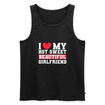 Paare Liebe Herz Freund Geschenkidee Beziehung - Männer Premium Bio Tank Top - Schwarz - Vorne - Michal (187cm)
