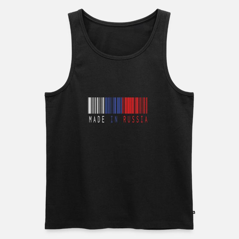 MADE IN RUSSIA BARCODE - Männer Premium Bio Tank Top - Schwarz