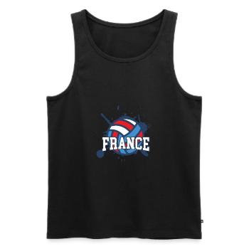 Cool France Shirt cadeau de volleyball - Débardeur bio Premium Homme - noir - Devant - Michal (187cm)