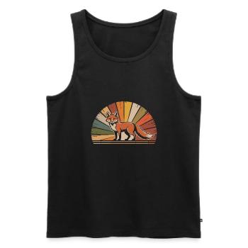 Fuchs Tier - Männer Premium Bio Tank Top - Schwarz - Vorne - AI Model Male 178 light (178cm)
