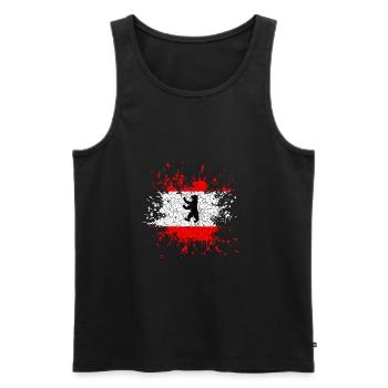 Berlin Kleks Vintage - Männer Premium Bio Tank Top - Schwarz - Vorne - Michal (187cm)