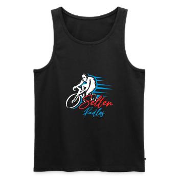 Coole Fahrrad und Mountainbike Geschenke MTB - Männer Premium Bio Tank Top - Schwarz - Vorne - Michal (187cm)