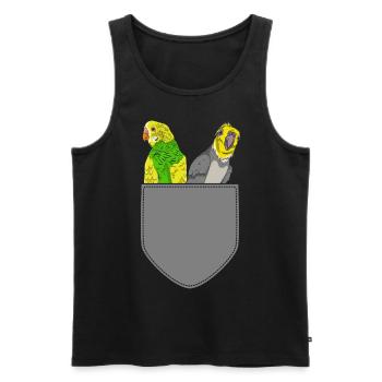 Ornithologe Vogel Geschenk Brusttasche Sittich - Männer Premium Bio Tank Top - Schwarz - Vorne - Michal (187cm)