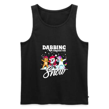 Dabbing Santa Dab Katze Einhorn Weihnachten - Männer Premium Bio Tank Top - Schwarz - Vorne - AI Model Male 178 light (178cm)