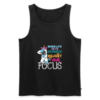 Unicorn photographer photographer gift camera - Men's Premium Organic Tank Top - black - Front - Michal (187cm)